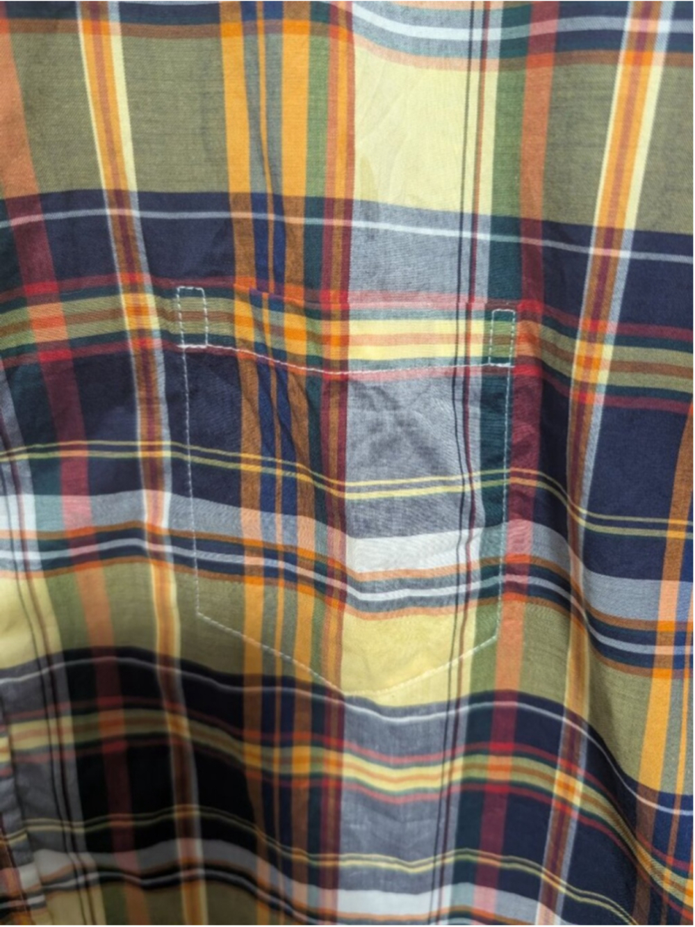 Frank & Eileen | Barry Button Down Shirt In Navy Yellow Plaid - Picture 6 of 10